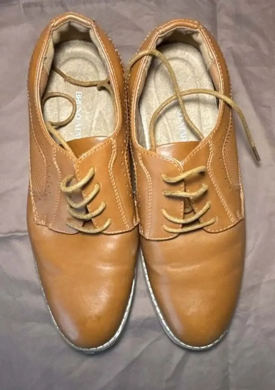 Bruno Marc Men Dress Shoes Brown Leather Derby